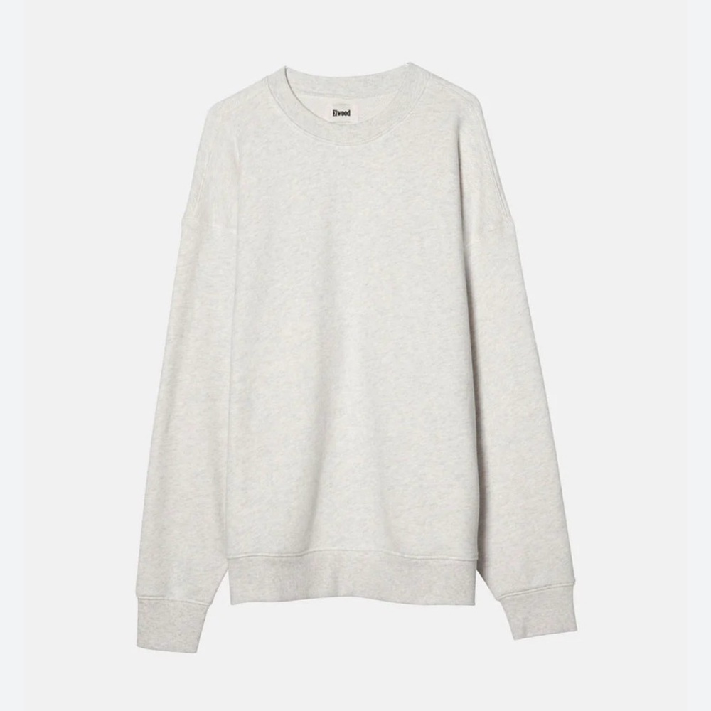 Elwood Crewneck Cotton Sweatshirt, Size Small, Vintage Snow Heather